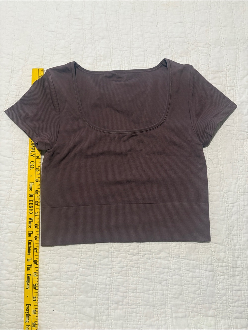 Athleta Dusty Purple Scoop Neck Crop Tee